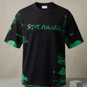 Stay Awake Neon Green Abstract Oversized Unisex T-Shirt