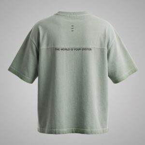 The World Is Your Oyster Oversized Unisex Sage Green T-Shirt