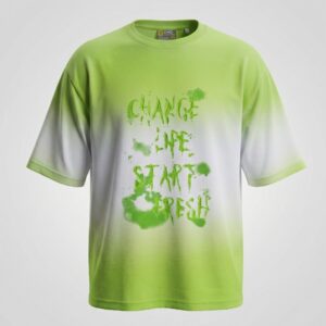 Change Life Start Fresh Oversized Lime Green Unisex T-Shirt