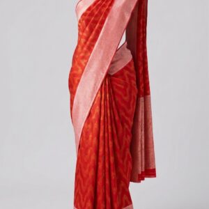 Red and Gold Combination Saree for Women with Elegant Woven Border