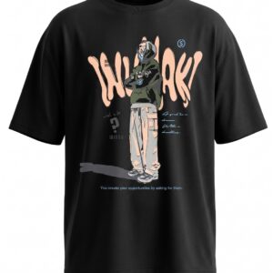 Unisex Oversized WINGS Streetwear Graphic Printed T-Shirt – Premium Black