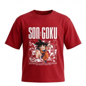 Unisex Dragon Ball Z Son Goku Graphic Printed T-Shirt – Premium Red Anime Tee