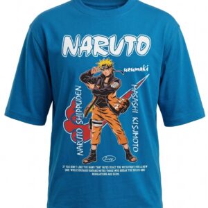 Unisex Naruto Uzumaki Graphic Printed T-Shirt – Premium Blue Anime Tee