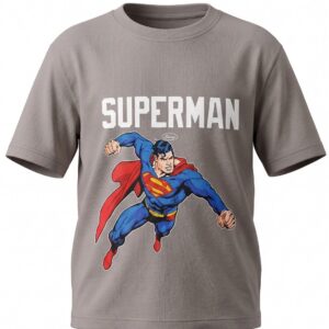 Unisex Superman Graphic Printed T-Shirt – Premium Grey Superhero Tee