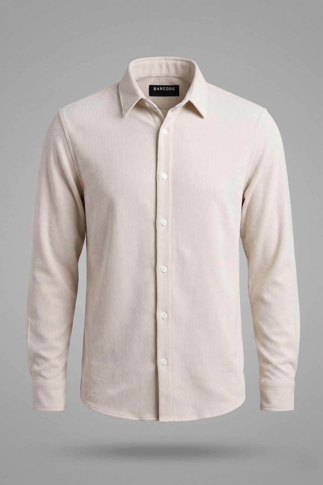 Premium cream full sleeve unisex formal shirt with solid design and classic button-down formal style