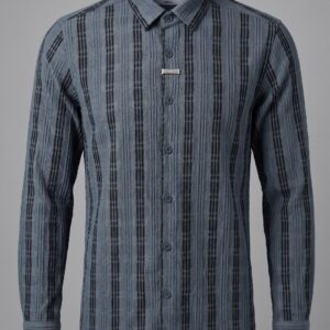 Premium Grey Striped Full Sleeve Unisex Formal Shirt