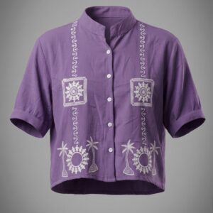 Women Embroidered Button Down Shirt