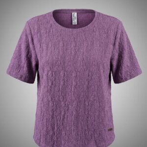 Women Textured Knit Short Sleeve Top