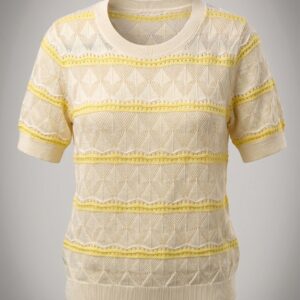 Women Knitted Short Sleeve Pattern Top