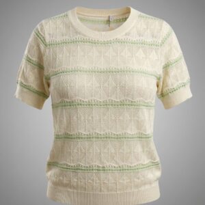 Women Knitted Short Sleeve Pattern Top