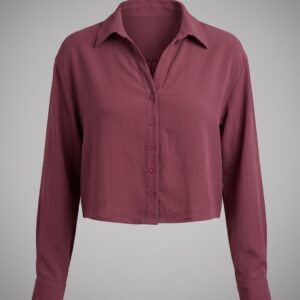 Women Classic Cropped Button Shirt