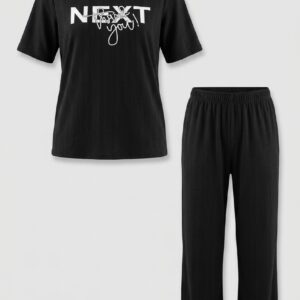Women Graphic T-Shirt & Lounge Pants Co-ord Set