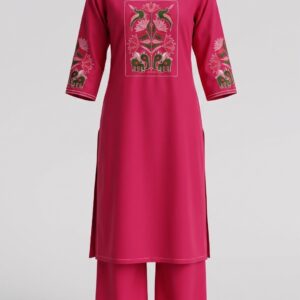 Women Embroidered Kurta Palazzo Set