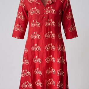 Printed Cotton A-Line Dress