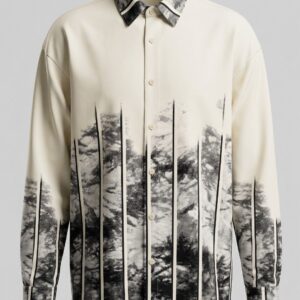 Monochrome Abstract Stripe Designer Shirt
