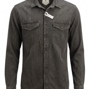 Charcoal Washed Denim Utility Shirt