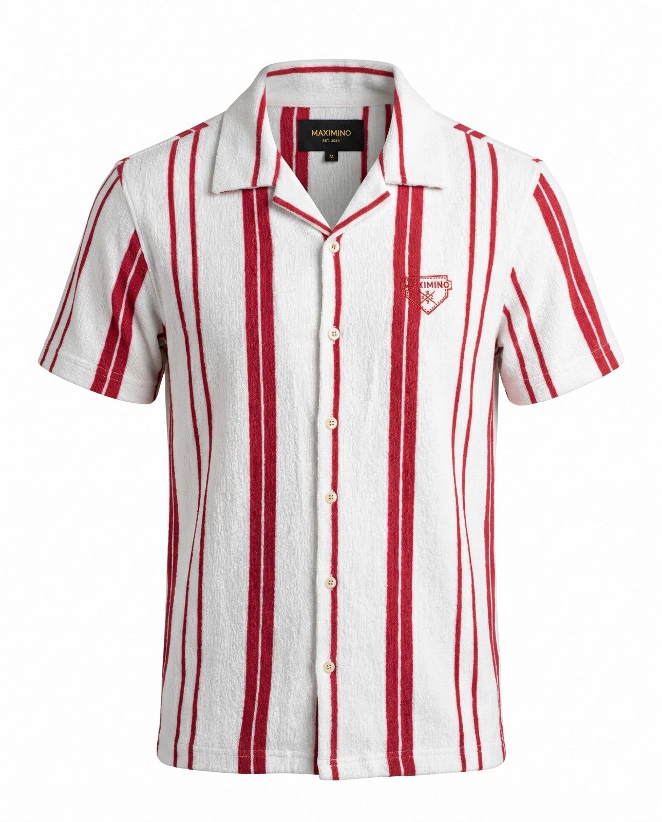 Premium striped half sleeve casual shirts in white and green stripe and white and red stripe color variants
