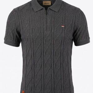 Premium Textured Zip Collar Unisex Polo T-Shirt